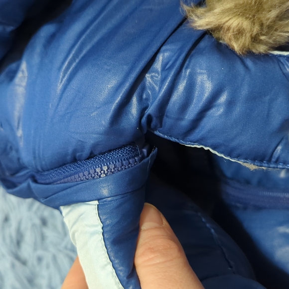 Absorba NWT Infant 0-3M Winter One Piece with detachable hood and mittens - Blue - Picture 4 of 8